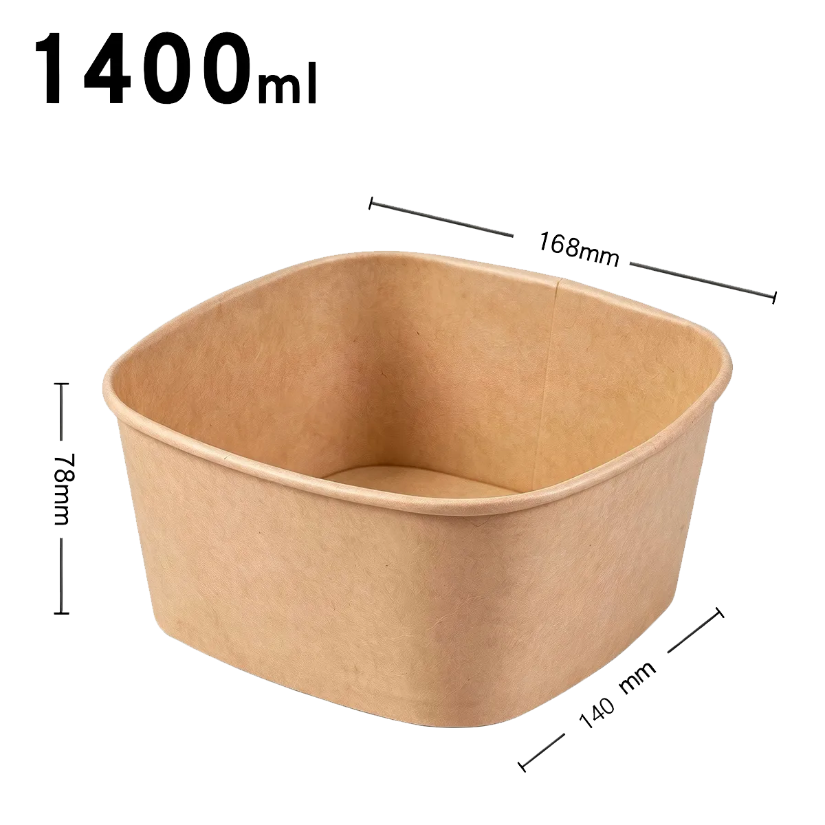 Dimension of Square Paper Bowl
