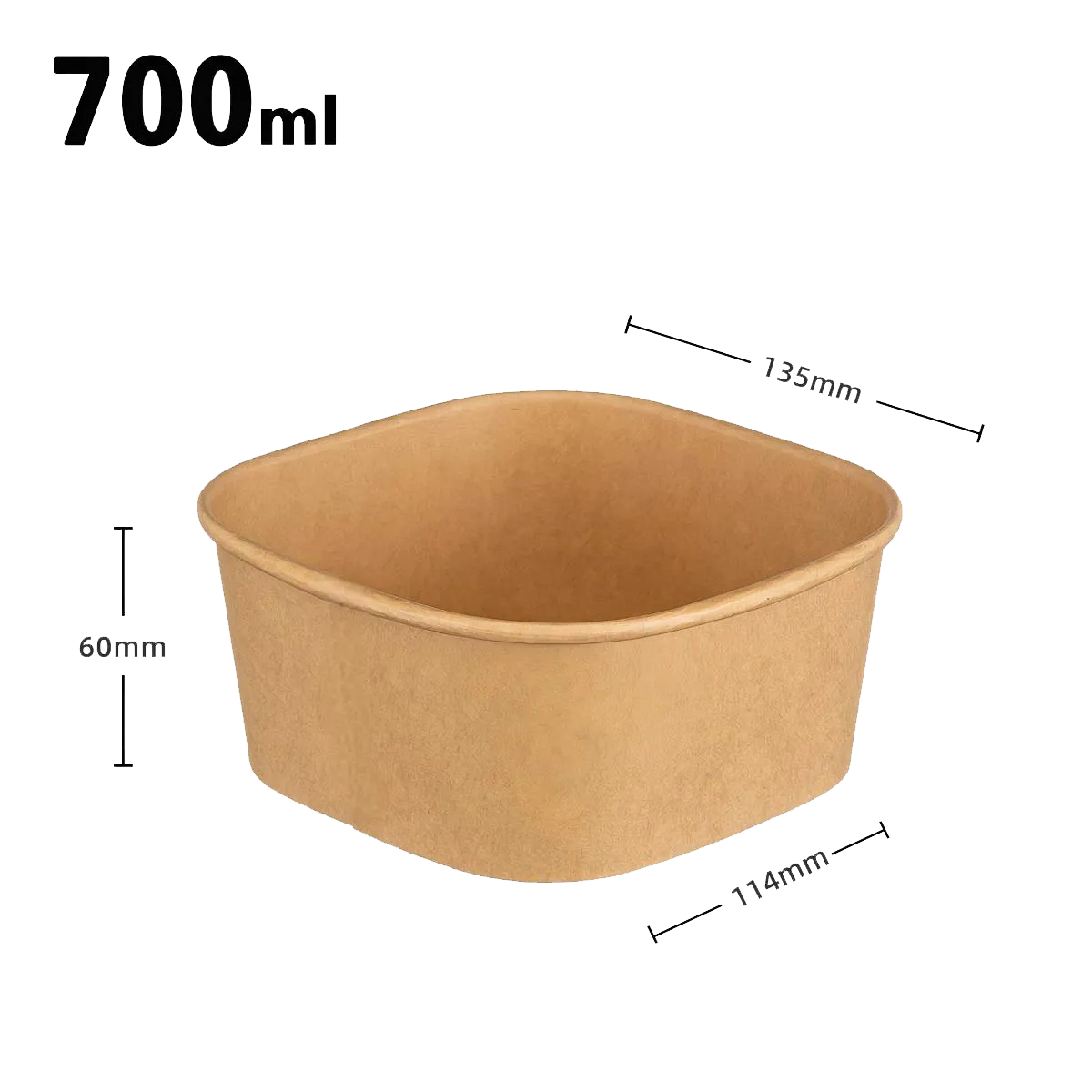 Dimension of Square Paper Bowl