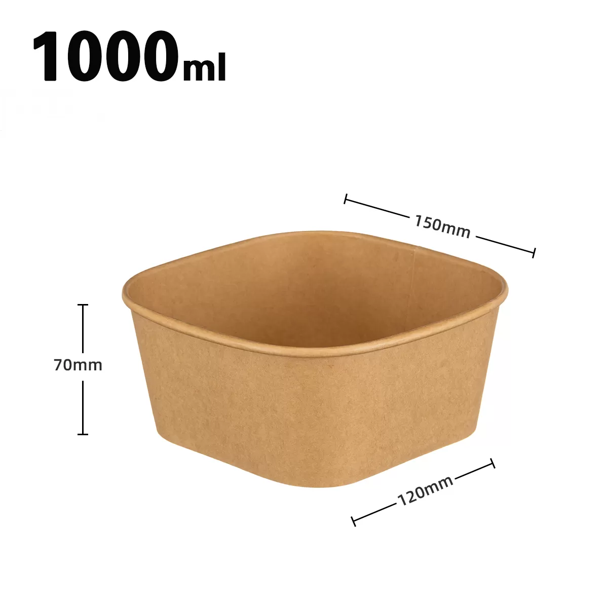 1000ml-150-Square Paper Bowl