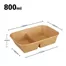 800ml 200x145 rectangle double compartment paper bowl