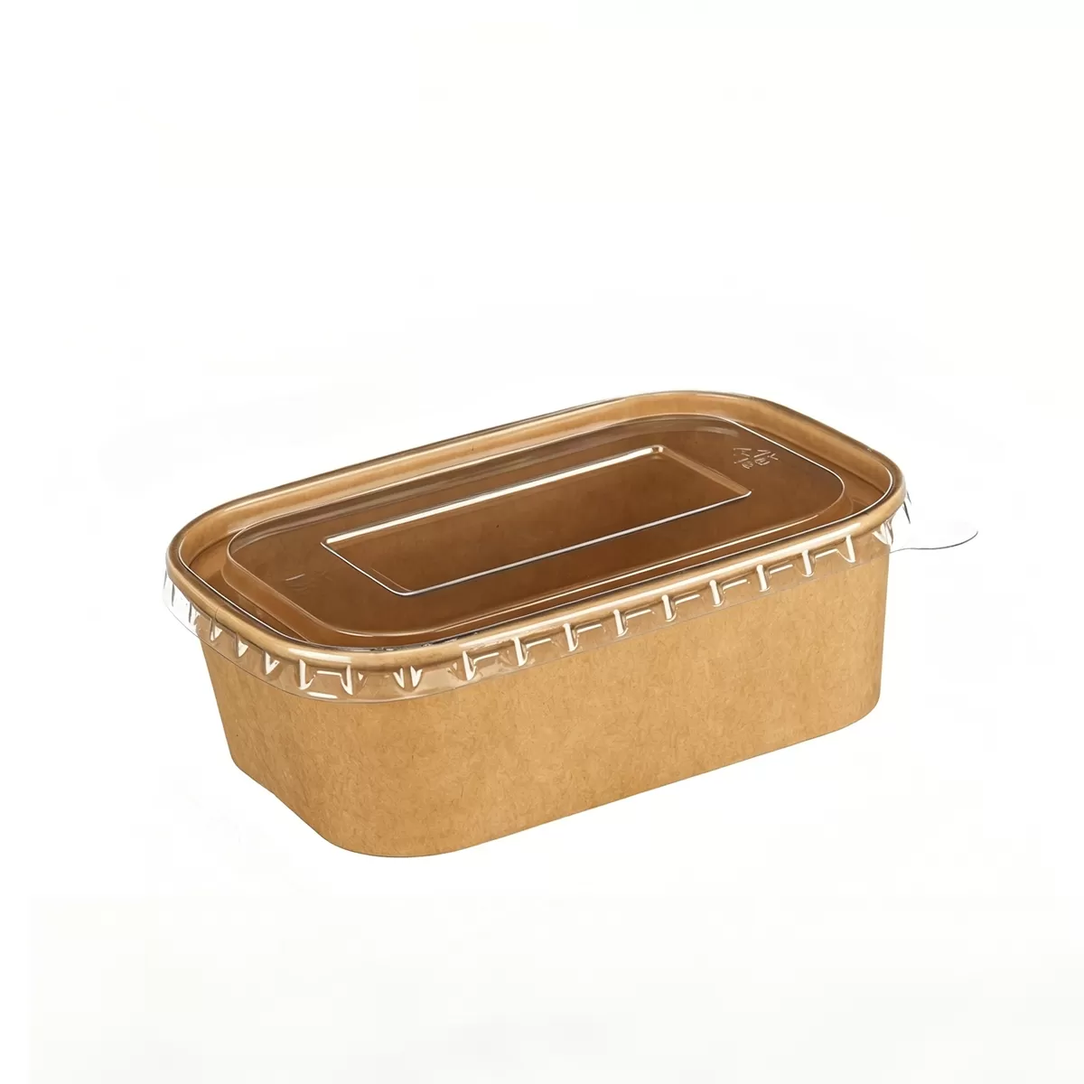 rectangle paper bowl with pet lid